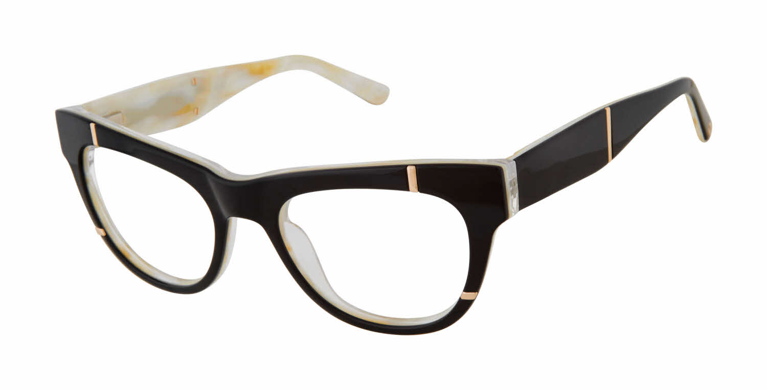 L.A.M.B Lamb Glasses Frames ONLY LA067 Clear Glitter Gold Cat Eye 51-19-140 LA067 Eyeglasses - L.A.M.B. by Gwen Stefani Authorized  main image 2