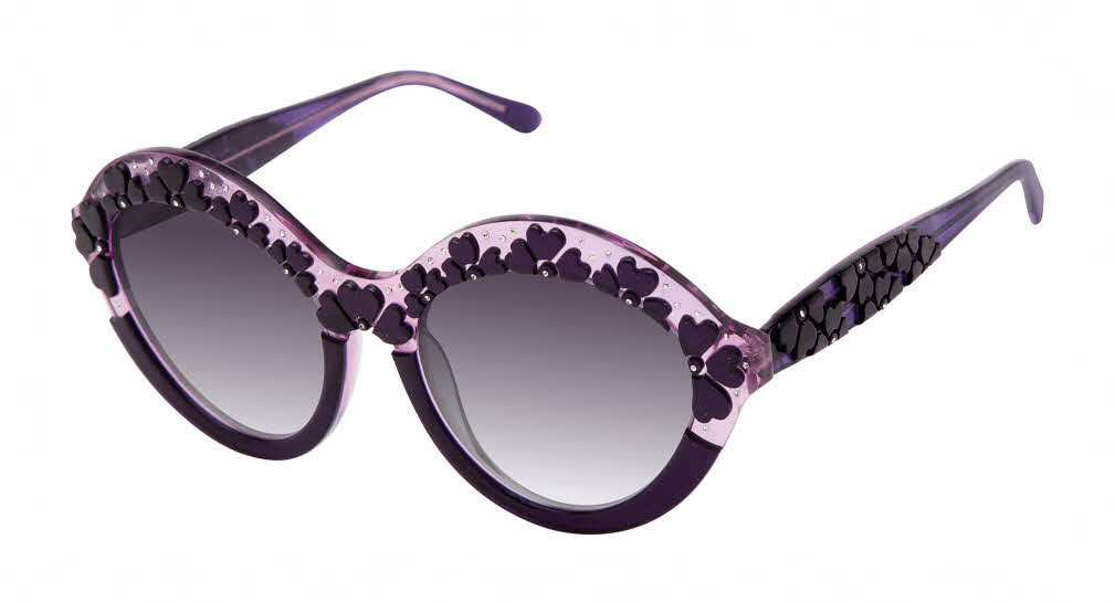 LULU GUINNESS purple sunglasses Lulu Guinness L111 WHT Sunglasses – White Frame, Purple  main image 4