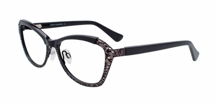 Paradox P5025 No Clip-On Lens Women's Eyeglasses in Black