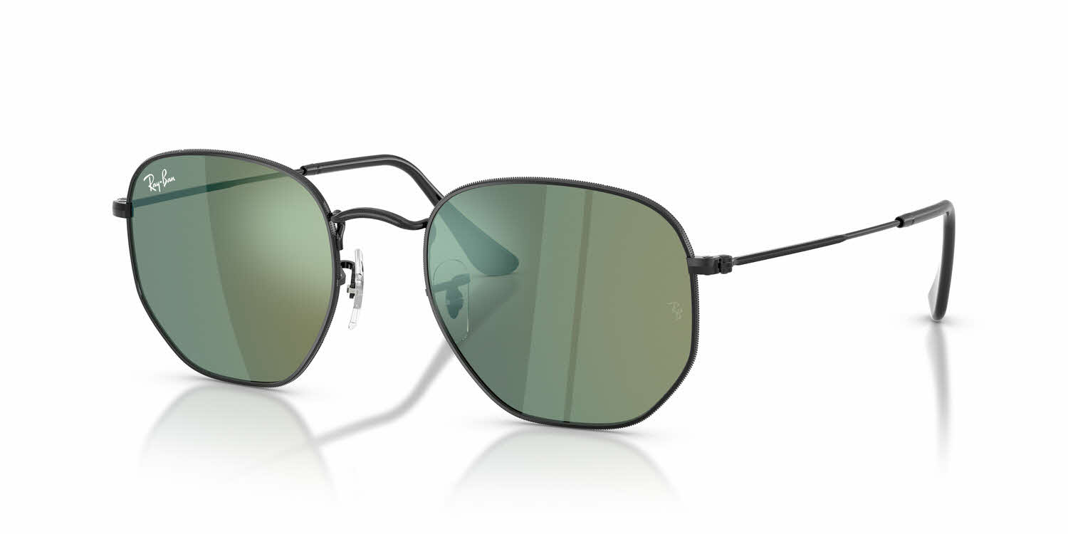 LIKE NEW Ray-Ban Hexagonal Green Lens RB3548 Men /Women Sunglasses Ray-Ban Hexagonal sunglasses for Women - Gold in USA | Level  main image 4