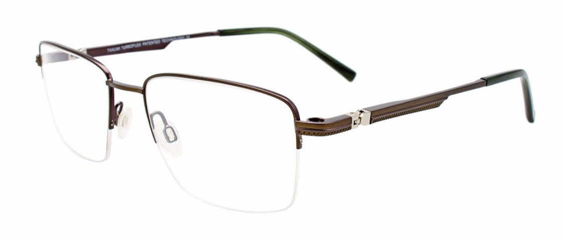 Takumi TK1166 With Magnetic Clip-On Lens Men's Eyeglasses In Green