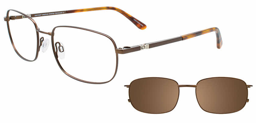 Easytwist N Clip CT285 With Magnetic Clip-On Lens Mens Eyeglasses in Brown 194$