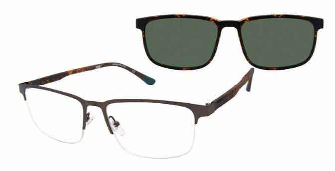 XXL Hull With Clip-on Lens Mens Eyeglasses in Brown 117$