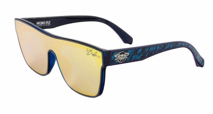 Black Flys CJ Barham - Mono Fly Sunglasses, In Blue Zebra / Gold Mirror Lens