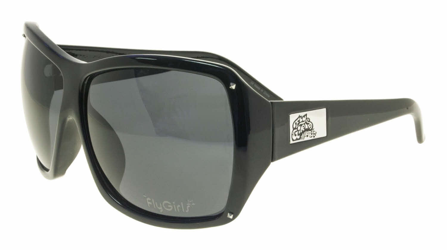 Visit Sunglasses Black Flys On The Fly Shiny Black / Smoke Polarized Lens Image 1