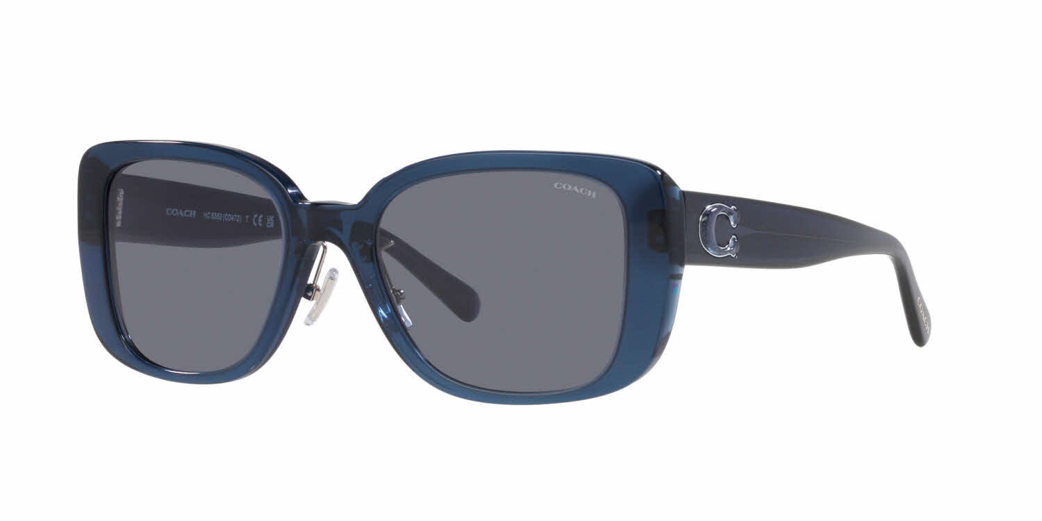 Coach HC8352 Sunglasses for Ladies - Blue/Transparent Blue