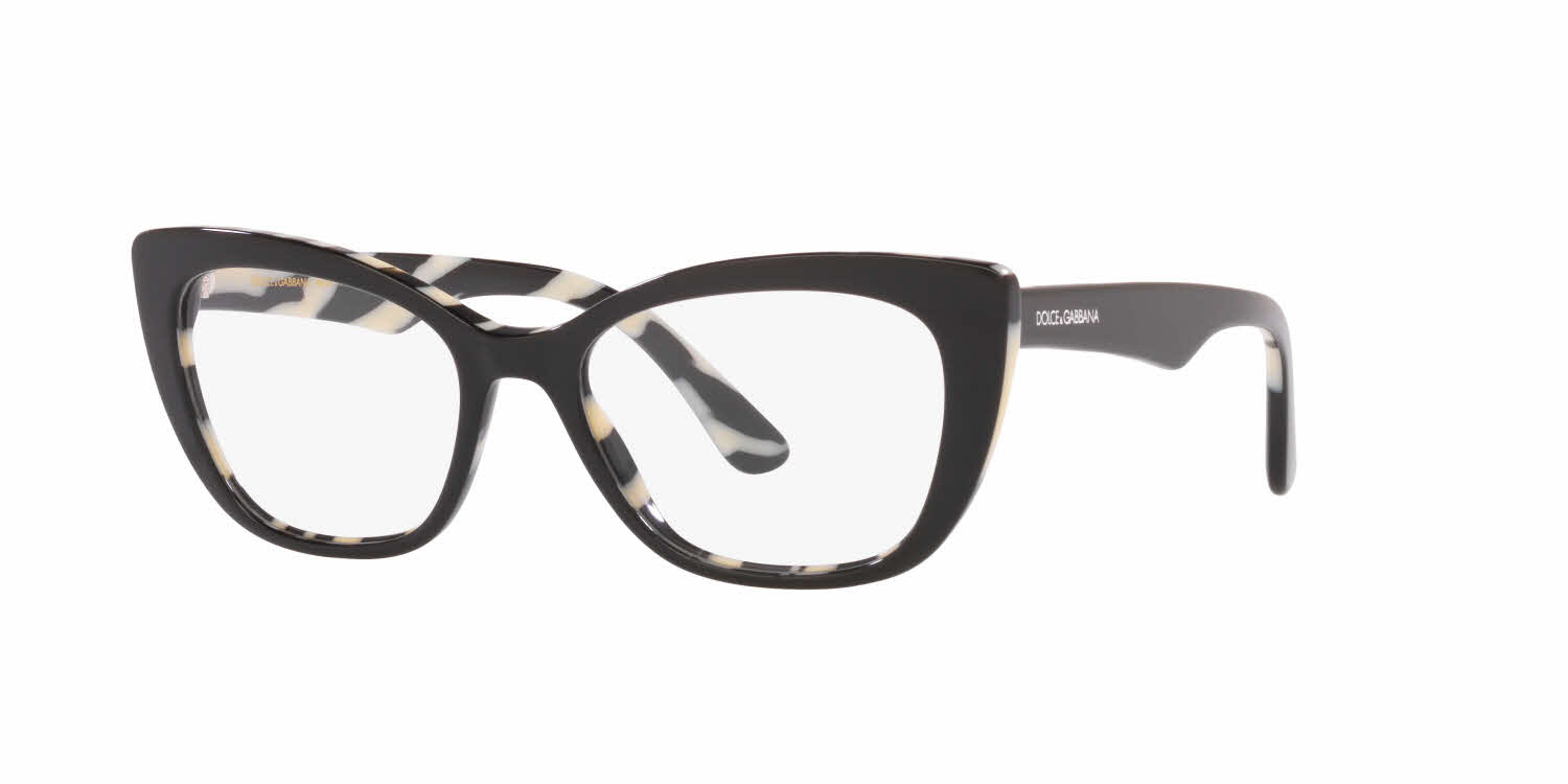 Dolce & Gabbana DG3360 Women's Eyeglasses, In Top Black On Zebra