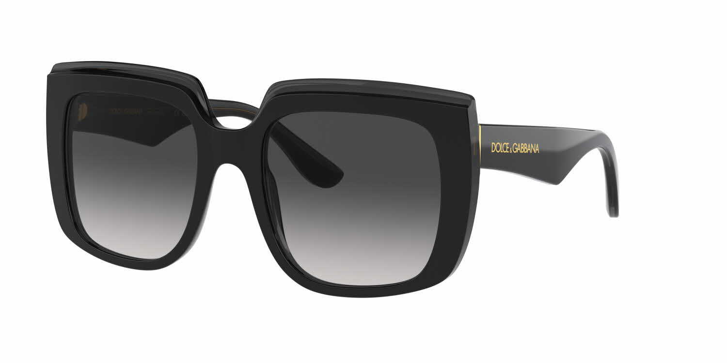Dolce & Gabbana DG4414 Women's Sunglasses, In Black On Transparent