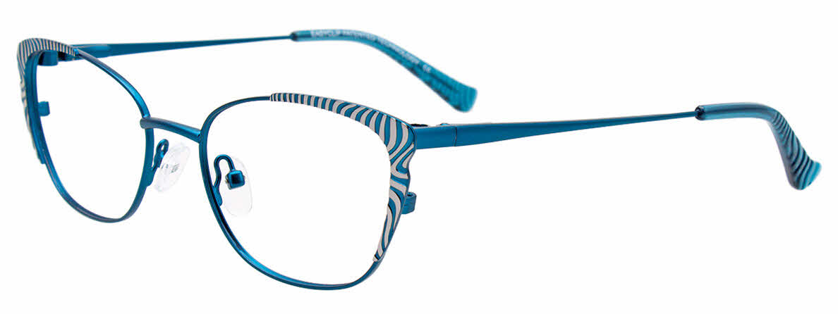 EasyClip EC557 With Magnetic Clip On Lens Women's Eyeglasses In Blue