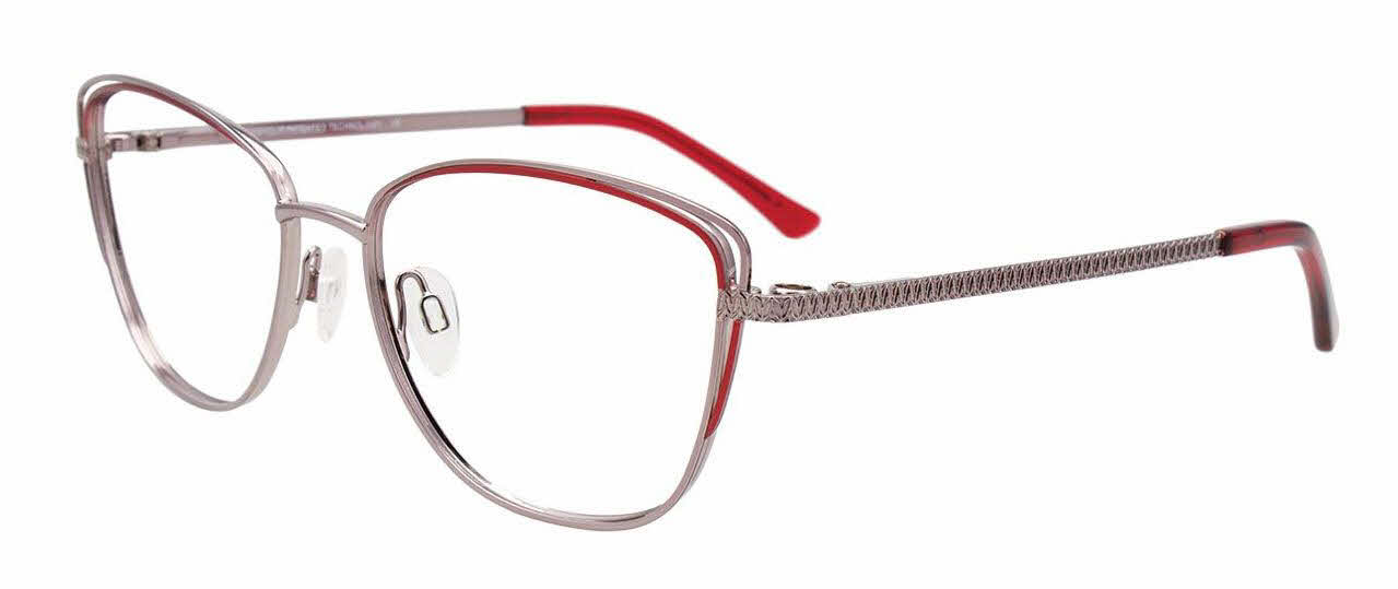 EasyClip EC619 with Magnetic Clip-On Lens Women's Eyeglasses in Gold