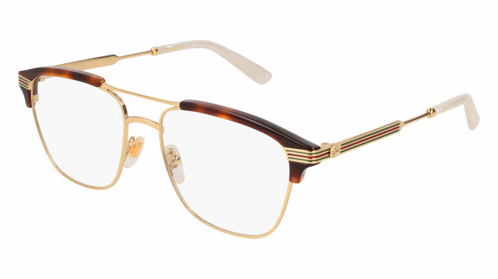 gold frame glasses gucci