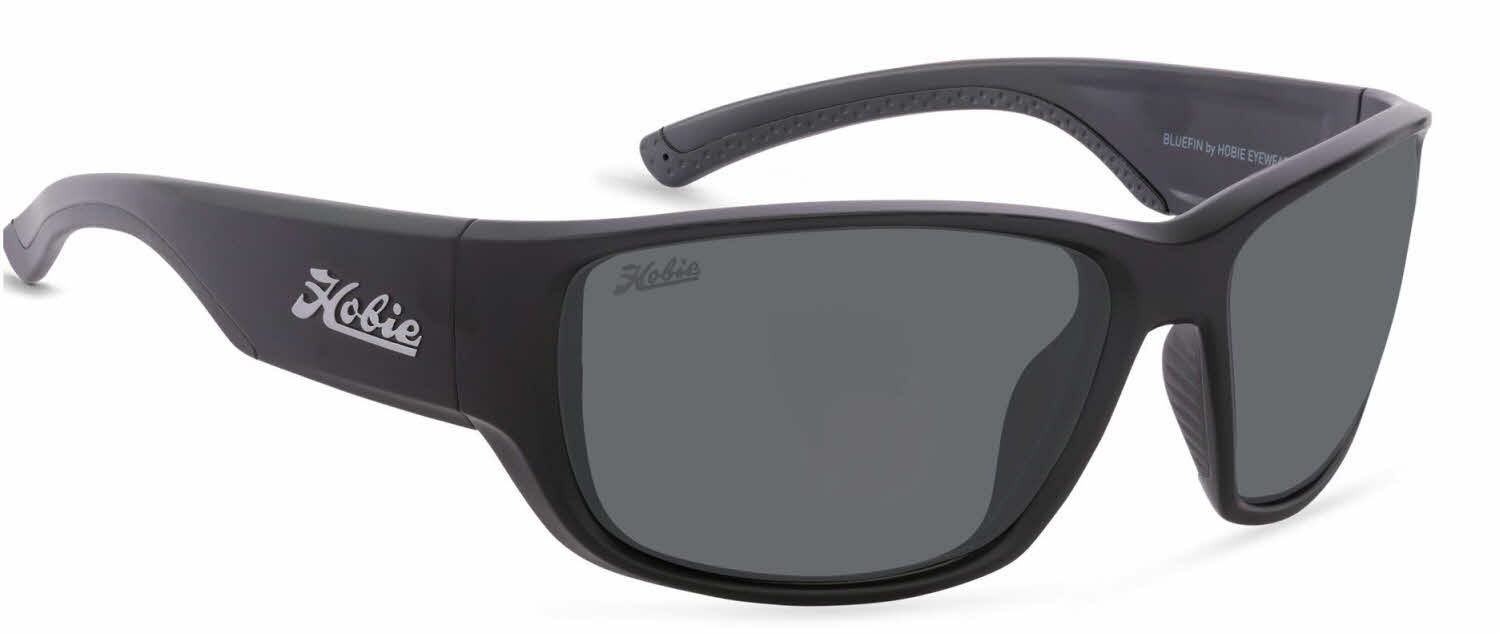 Hobie Wharf Satin Black Sport Sunglasses – Polarized Cobalt Blue Lenses, Made In Japan