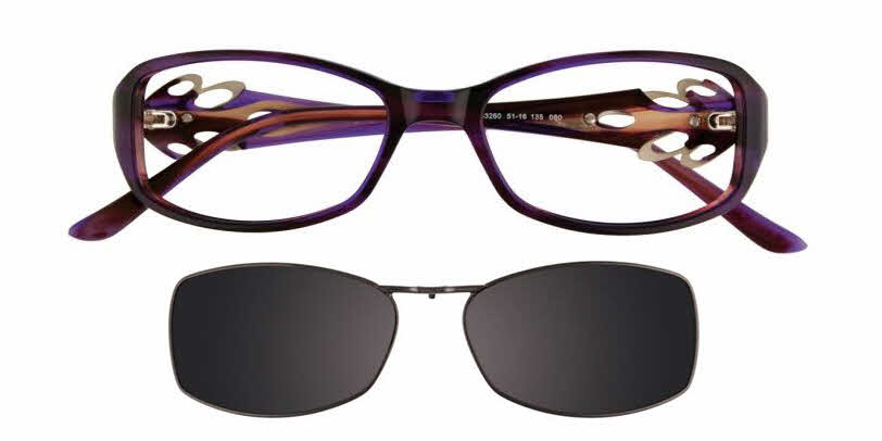 Manhattan Design Studio S3260 With Magnetic Clip-On Lens Eyeglasses