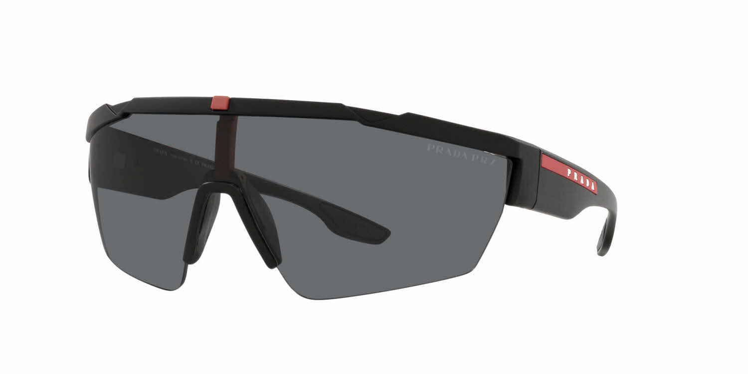 Prada Linea Rossa PS 03XS Men's Sunglasses, In Black Rubber / Polarized Grey Lens