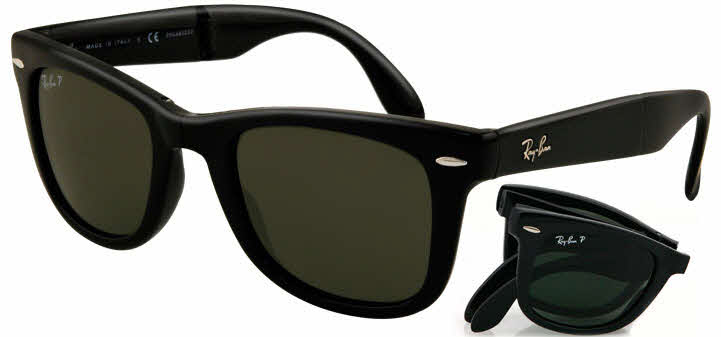 LAGO TERRA Unisex Wayfolder Folding Wayfare Sunglasses Clear Grey Silver Mirror 
