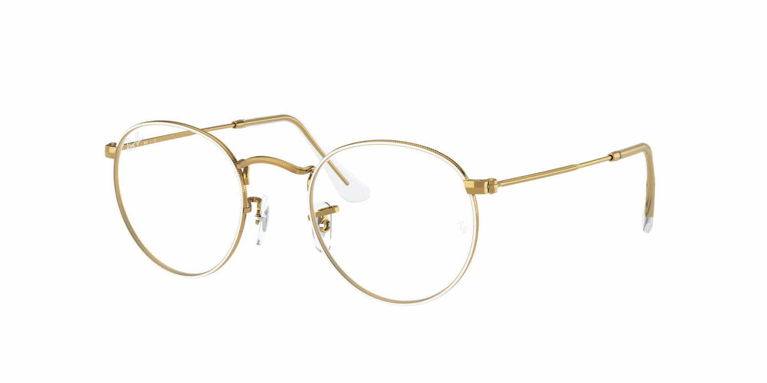 Ray-Ban RB3447V Round Metal Eyeglasses In White