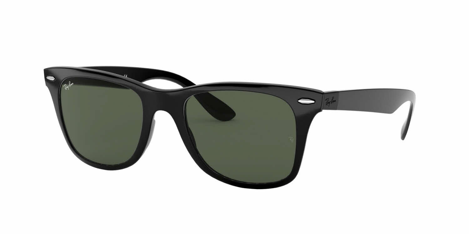 Image of Ray-ban Rb4195f Men's Sunglasses For Men And Women, In Black - Dark Green Lens