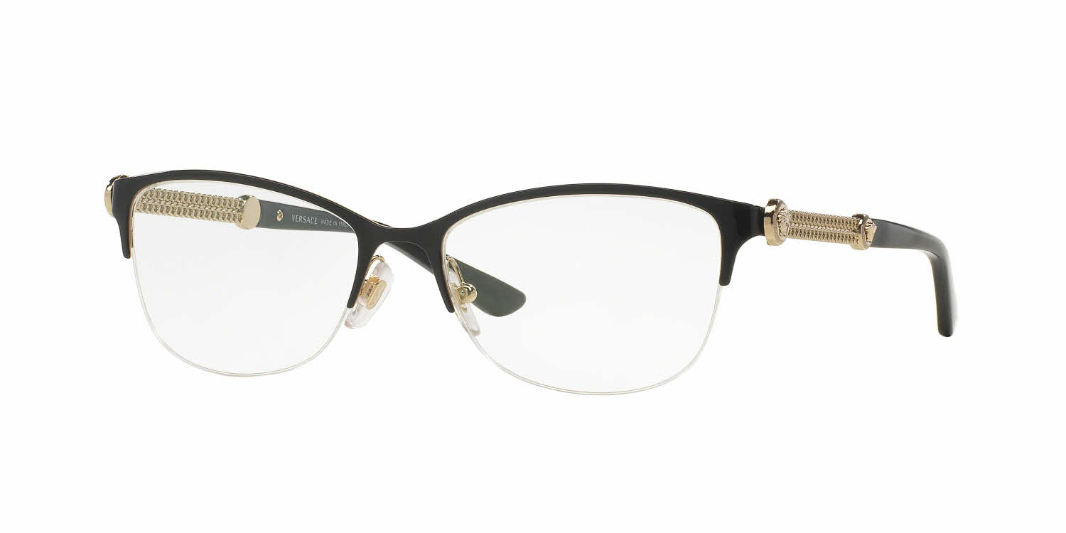 versace half frame glasses