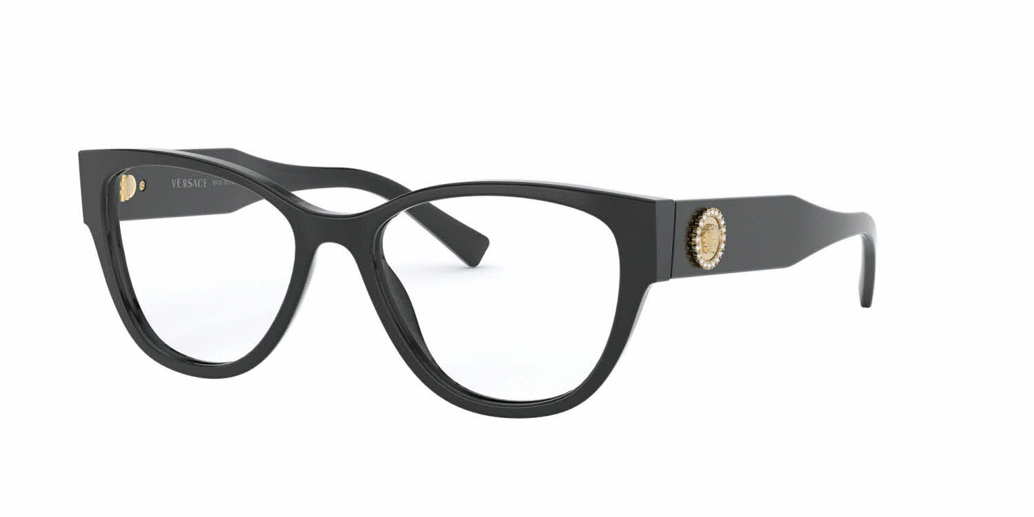 versace black frame eyeglasses
