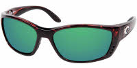Costa Del Mar Fisch Polarized Sunglasses - Unisex Blue Mirror Glass Lenses, Blackout Frame, Extra Large